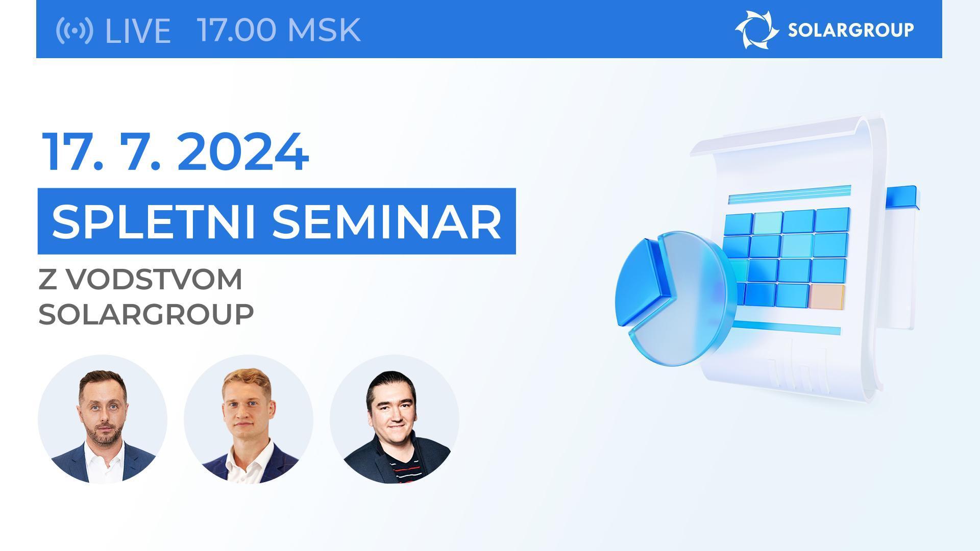 Poročevalski spletni seminar SOLARGROUP: rezultati prve polovice 2024