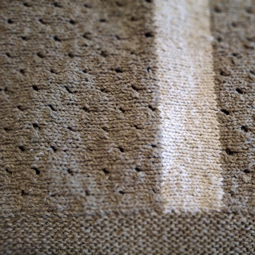 ROMA, short sleeved jumper in lace pattern worked vertical (sideways)