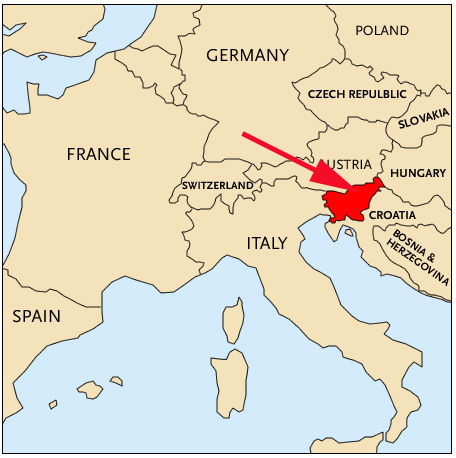 La Slovénie en Europe.