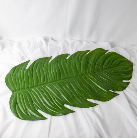 Monstera Table Runner - Realistic Artificial Flowers and Greenery