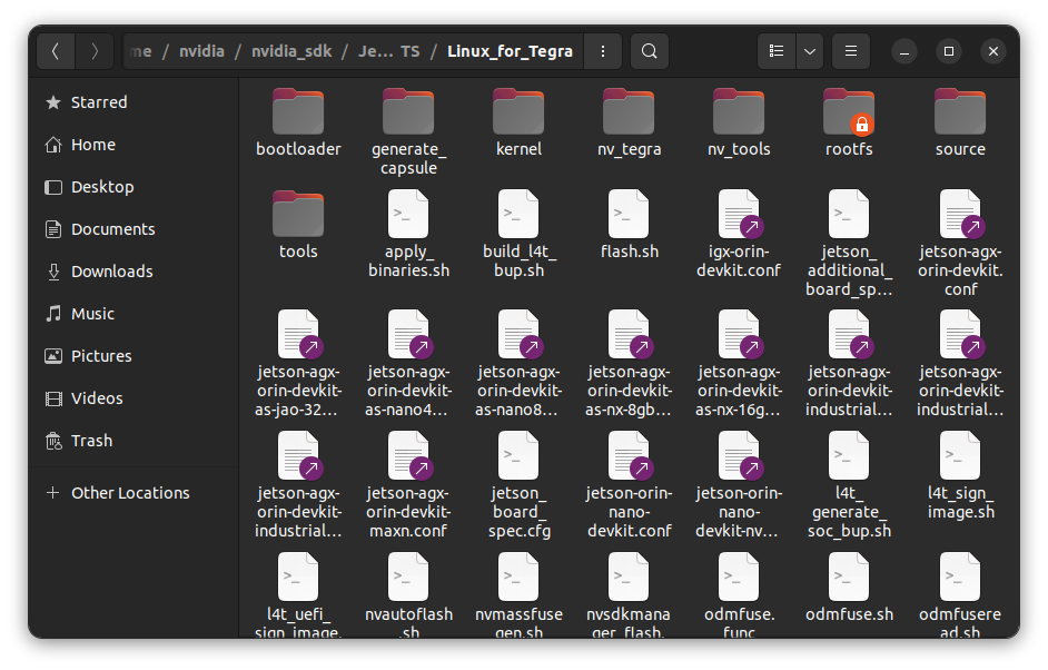 Inside of the Linux_for_Tegra folder