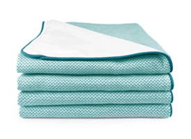 LEVIA Cotton Cover - Turquoise / White