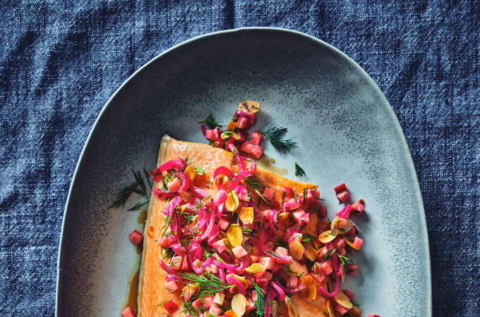 Saumon amandine aux pommes