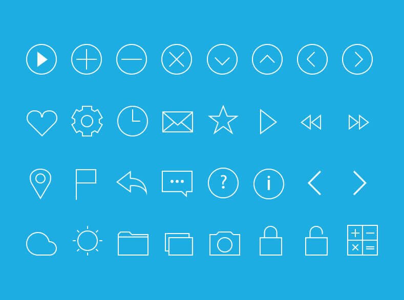 Line Icons - иконки в PSD формате для веб дизайна