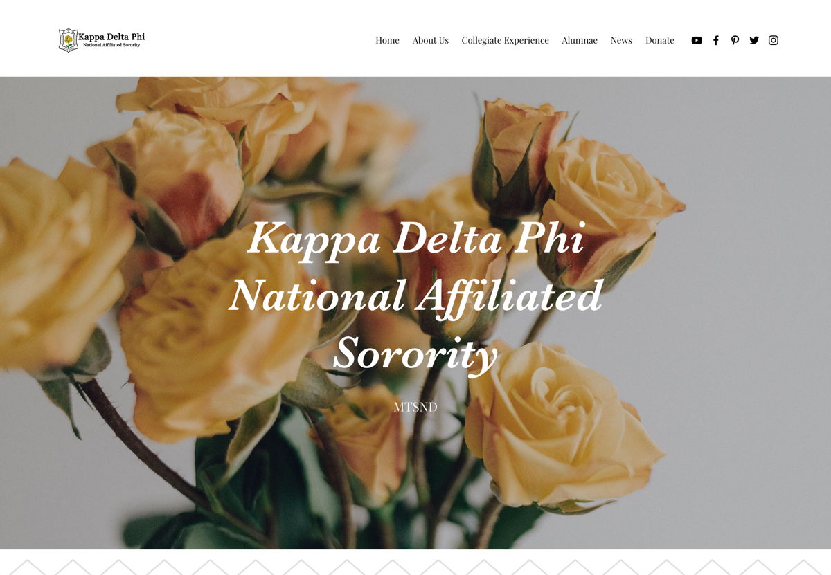 Screenshot of Kappa Delta Phi , from the nonprofit & charity websites collection.