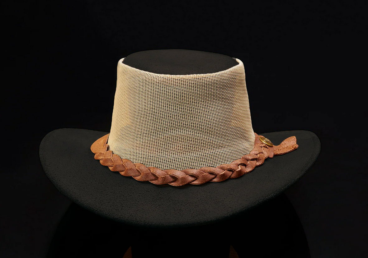 Outback Canvas Mesh Hat Black - Image 2