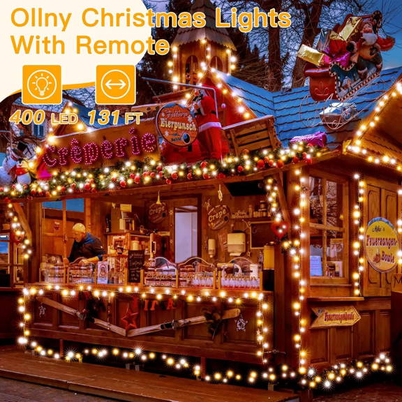 Length instructions for Ollny's 400 leds clear cable multicolor Christmas lights