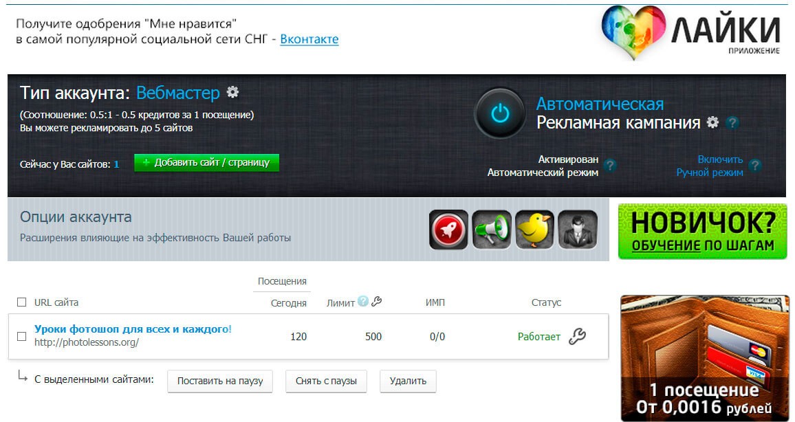 Livesurf - программа автоматического серфинга сайтов