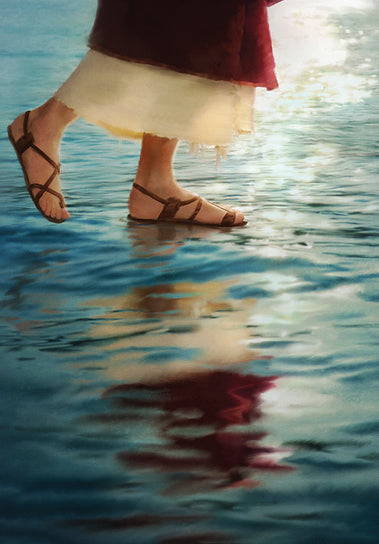 Jesus walking on water.