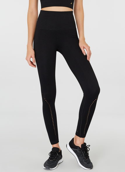 Jerf Womens Sanibel Black Seamless Active Leggings Econyl