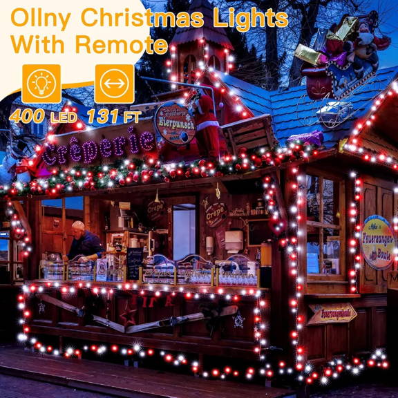 Length instructions for Ollny's 400 leds clear cable multicolor Christmas lights