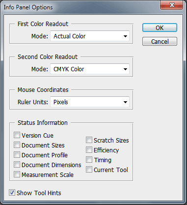 Панель Info в Adobe Photoshop