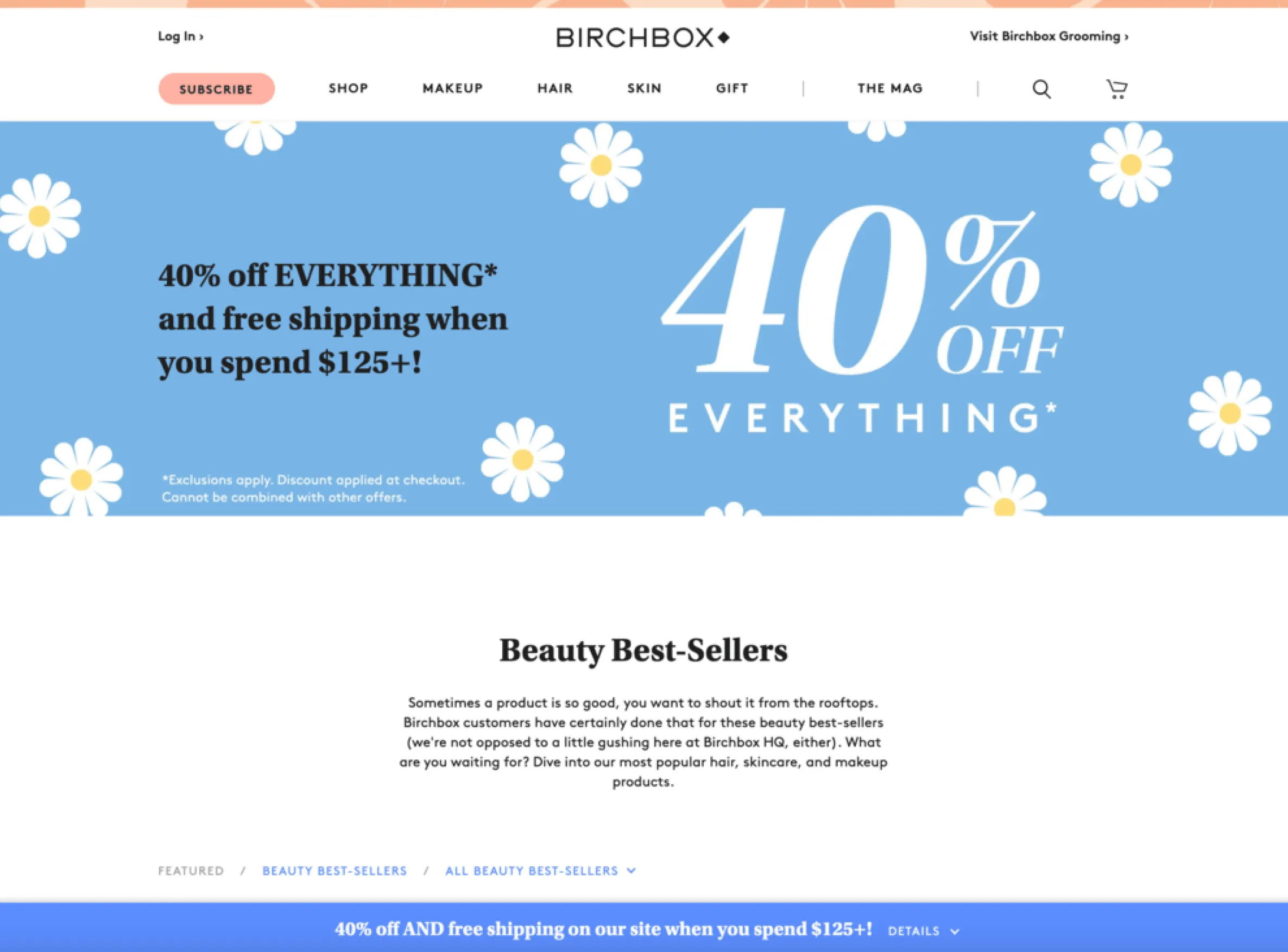 Birchbox free shipping example