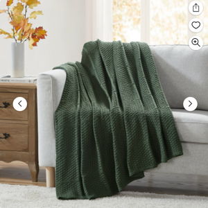 My Texas House Kelsey Kombu Green Acrylic Knit Throw, 60" x 80"