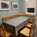 gray rectangular vinyl tablecloth with crocodile texture