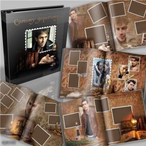 Мужская фотокнига для фотографий в Фотошоп (PSD формат)