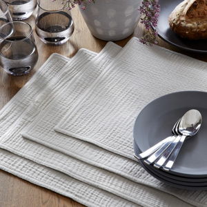 Organic Airy Gauze Placemats (Set of 8) - Fog Grey