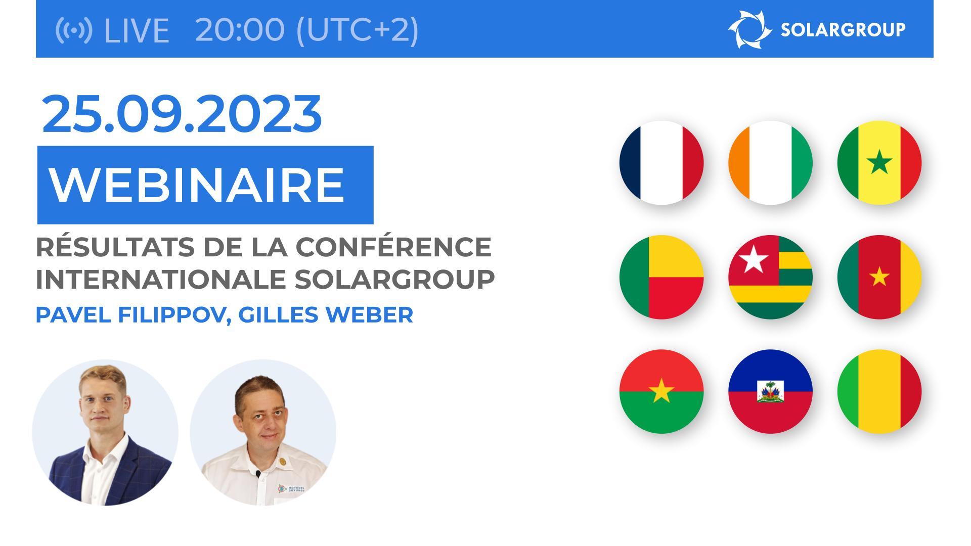 France. Découvrez les détails de la conférence internationale SOLARGROUP à Moscou