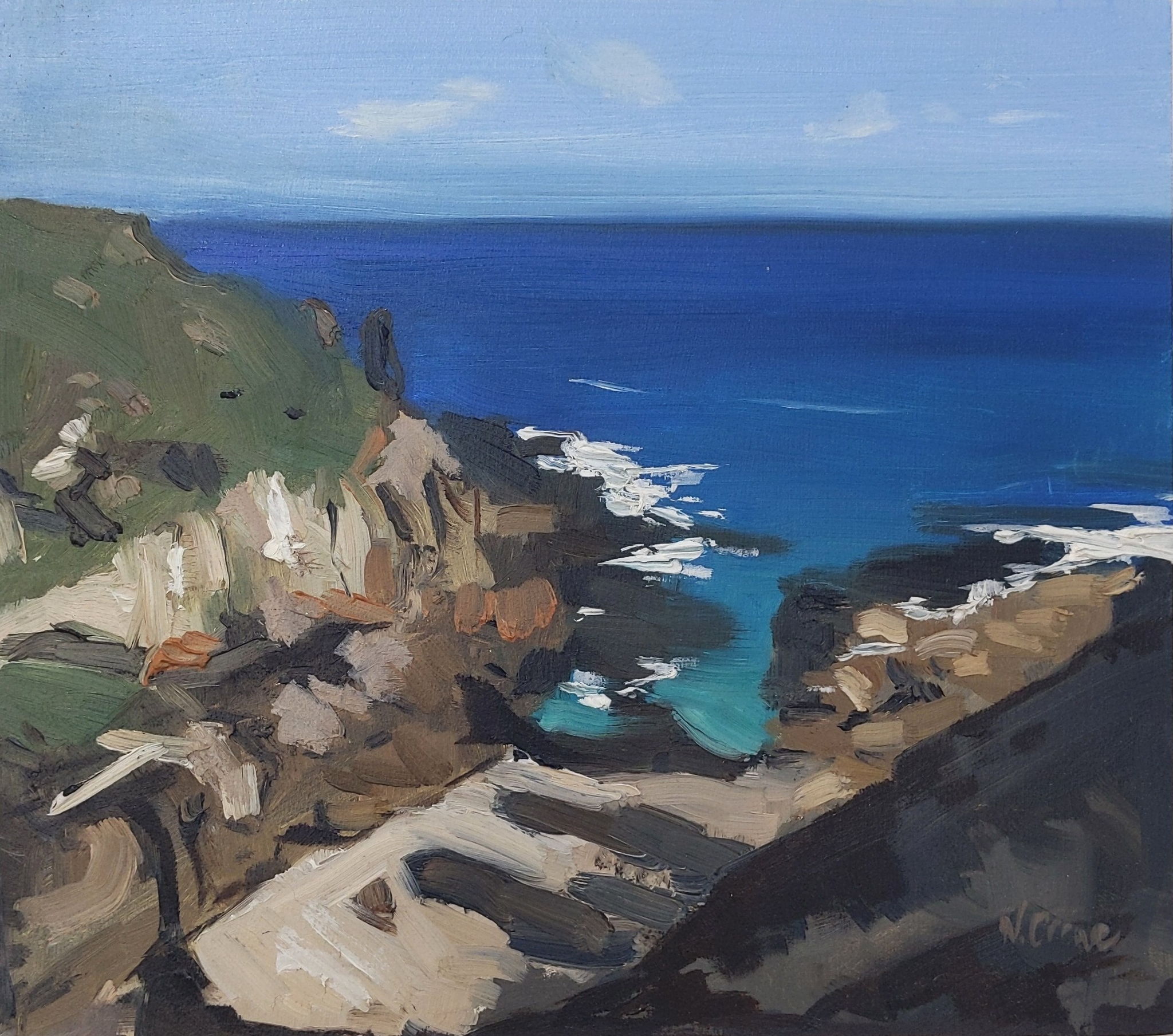 painting of sunny beach cove