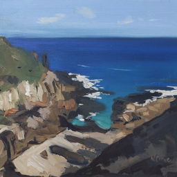 painting of sunny beach cove