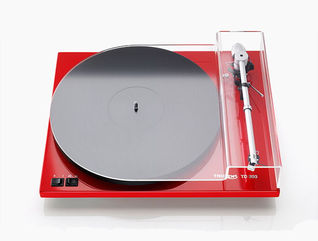 Thorens TD-203 Turntable, Red, New-in-Box w/Warranty