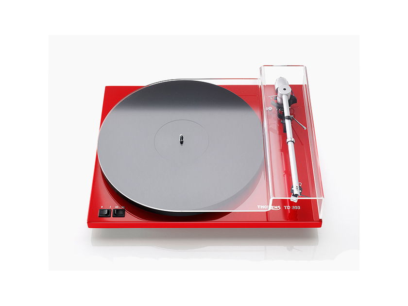 Thorens TD-203 Turntable, Red, New-in-Box w/Warranty
