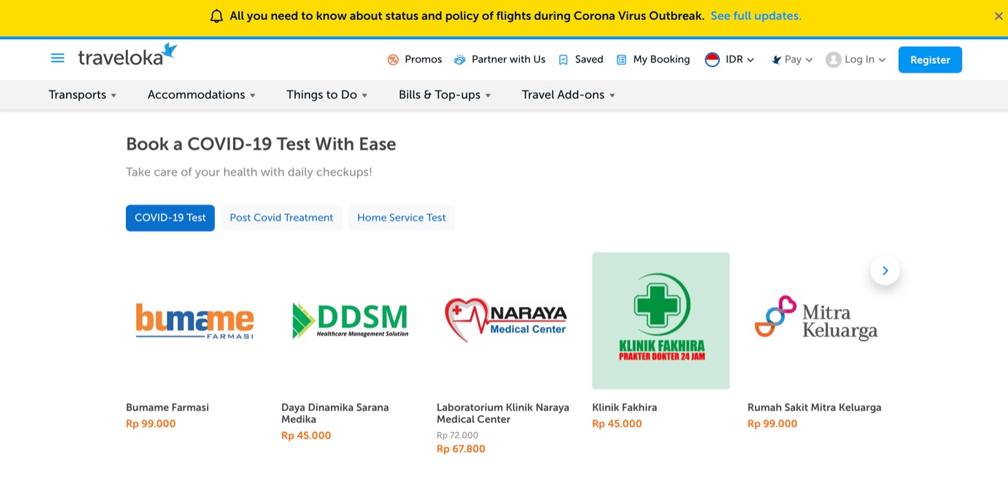 Traveloka product / service