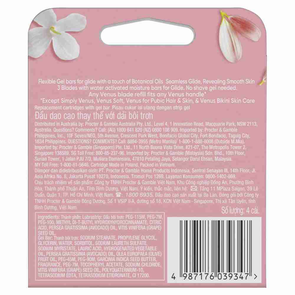 Gillette Venus Comfortglide White Tea Scent Blade Refills, 4 Count - Image 3