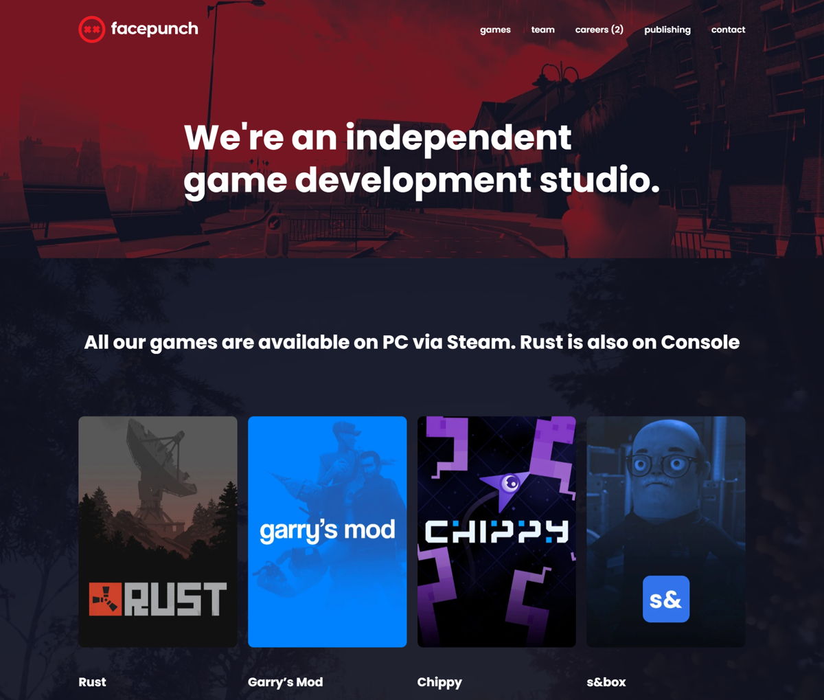 Screenshot of Facepunch , from the game developer portfolios collection.