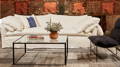 Slipcovered linen sofa
