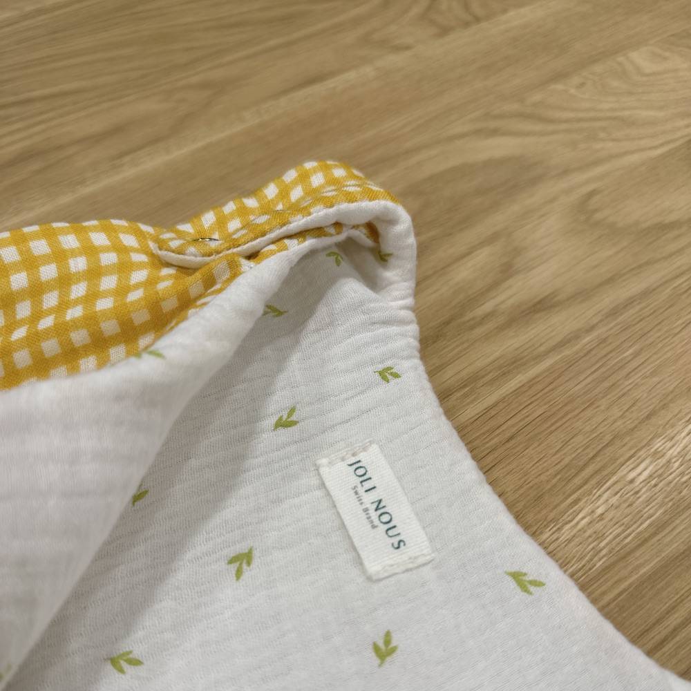 gigoteuse joli nous ajustable et réversible suisse portugal bébé nouveau-né qualité excellence premium fabriqué portugal OEKO-TEX GOTS vichy jaune