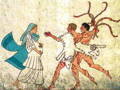 Lupercalia picture of woman and men with sacrificial animals 