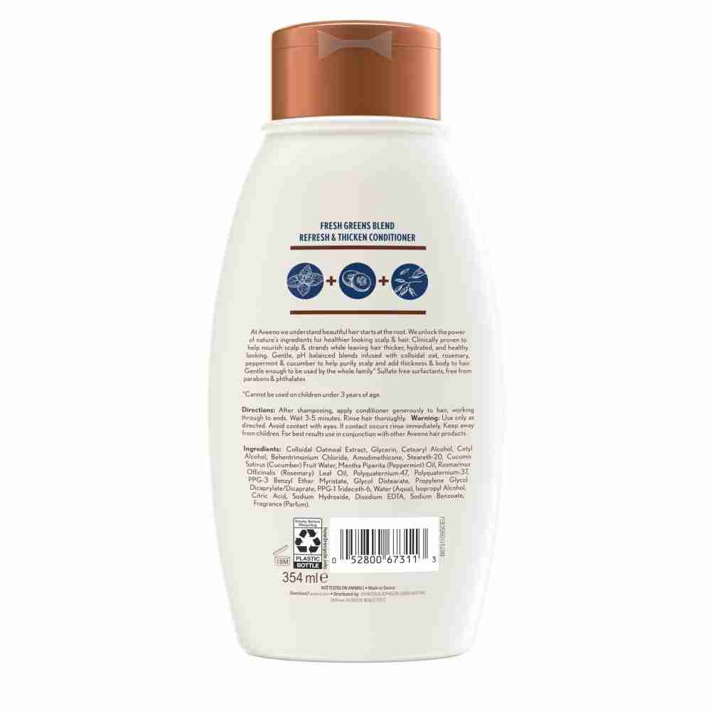 Aveeno Fresh Greens Blend Natural Volumising Conditioner For Fine Hair 354Ml - Image 2