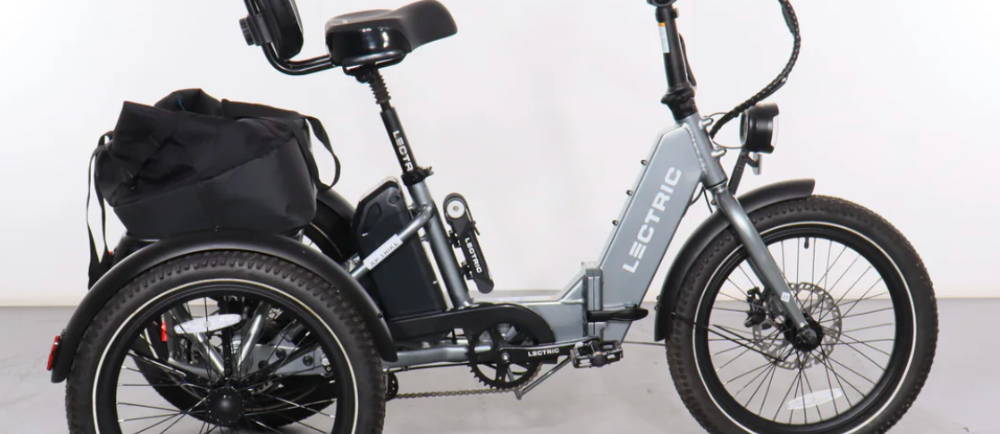 a Lectric XP Trike electric three wheeled bike