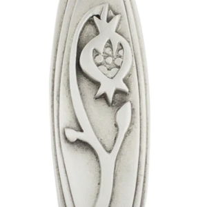 Mezuzah, Pomegranate Design in Pewter