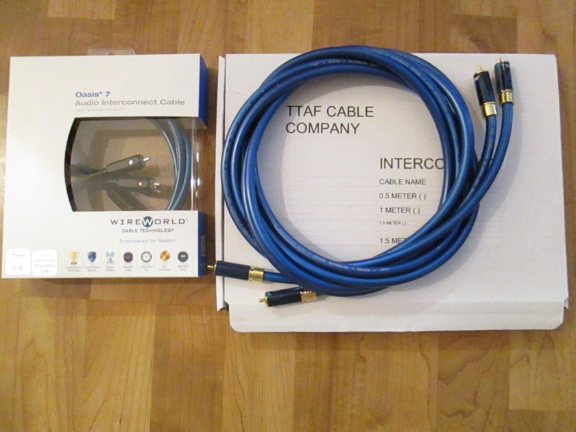 Wireworld Oasis 7 RCA 1 Meter $ 89.00 & TTAF RCA CABLE # 48-1 / 1 Meter $ 89.00 NEW IN THE BOX YOU CAN ORDER SEPARATELY