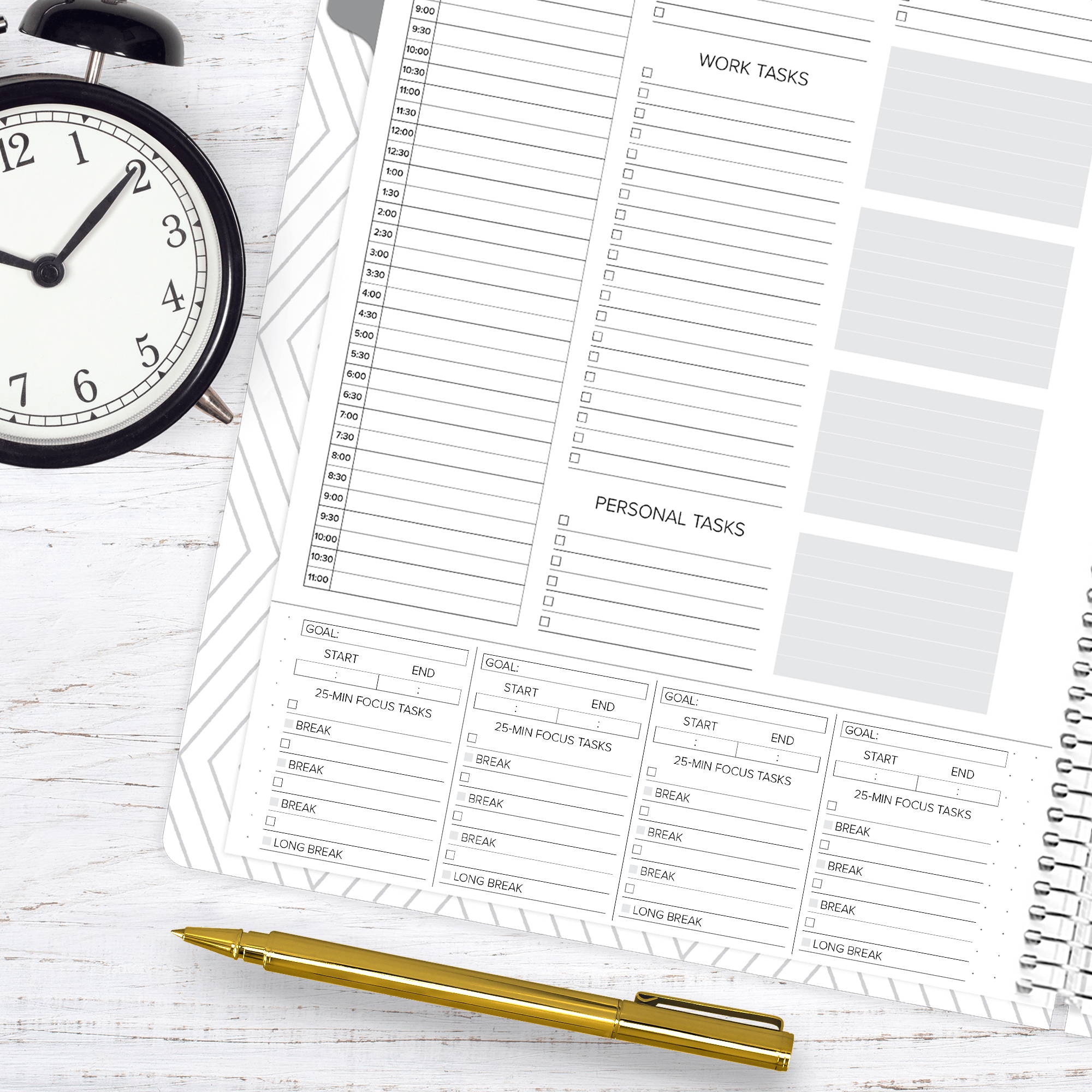 amplify planner pomodoro tracker insert
