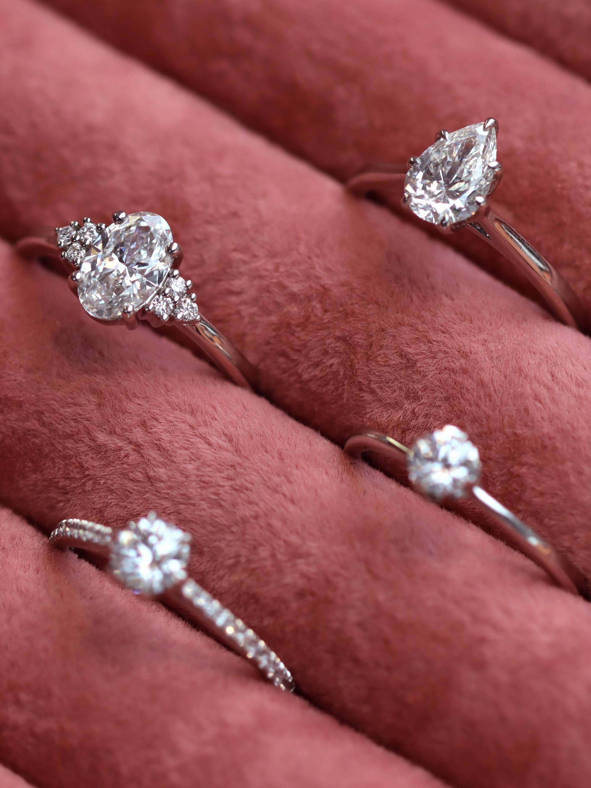 White diamond engagement ring