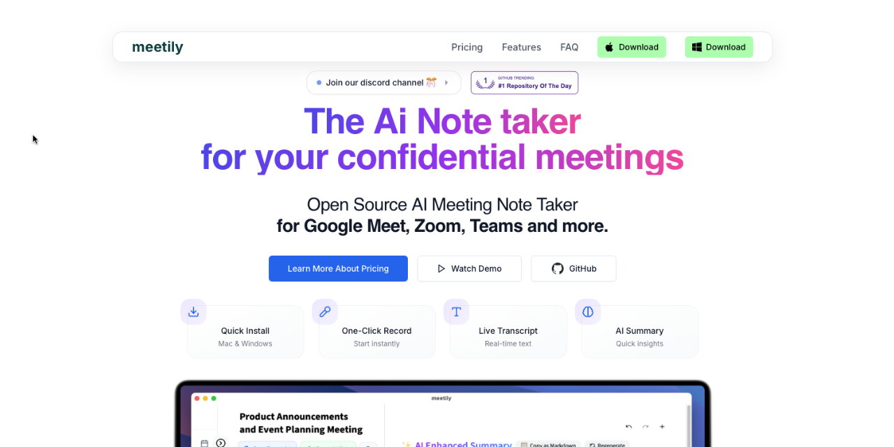 Meetily: AI Meeting Assistant with Local Processing