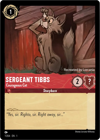 Sergeant Tibbs card from Disney's Lorcana: The First Chapter.