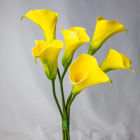 Bright Yellow Small Calla Lily - Realistic Artificial Flowers