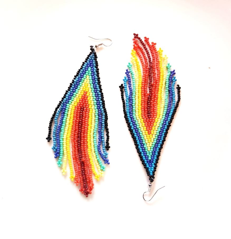 Beaded fringe earrings - Image 3