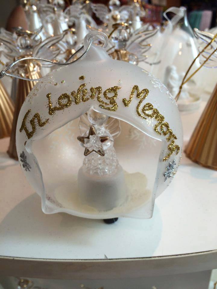 Hand-Spun Glass Angel Memorial Bauble