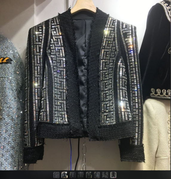 HIGH STREET Newest 2022 Designer Jacket Women's Stunning Diamonds Beaded Jacket - Image 2