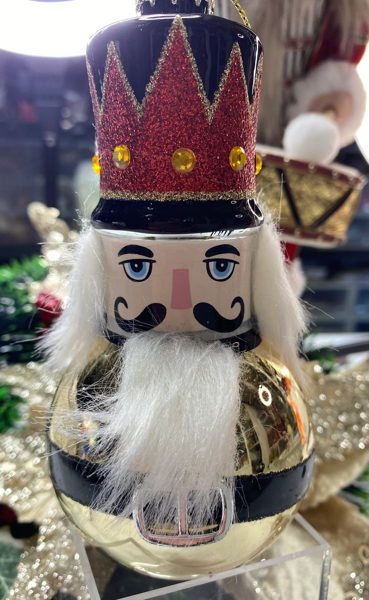Gold Hanging Nutracker Ornament - Image 2