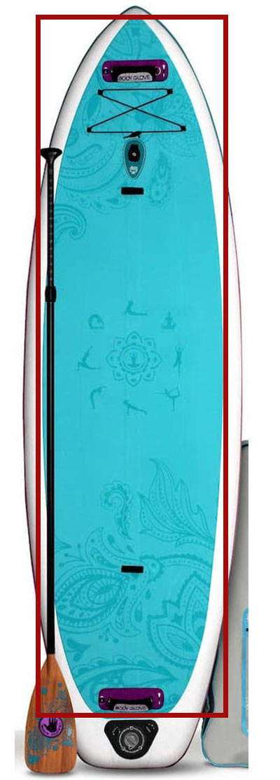 body glove oasis 10 feet with red square delitiming the grip zone