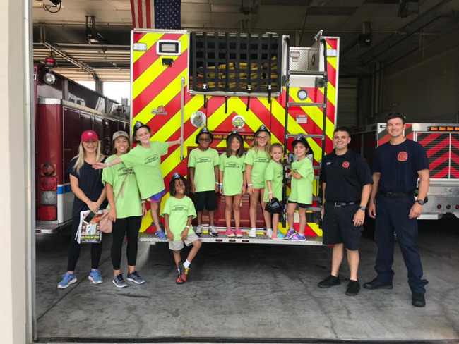 summer adventure club with firefighters 