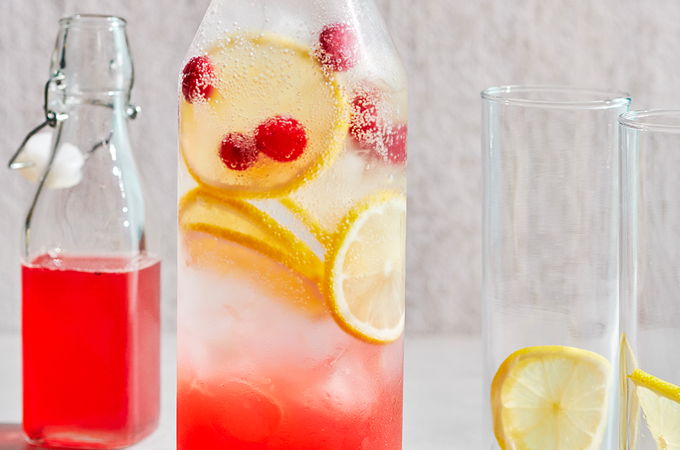 Limonade rose aux griottes