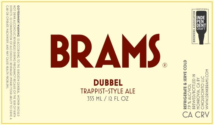 BRAMS Trappist-Style Dubbel Label