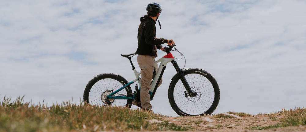 A mountain biker doing a jump 